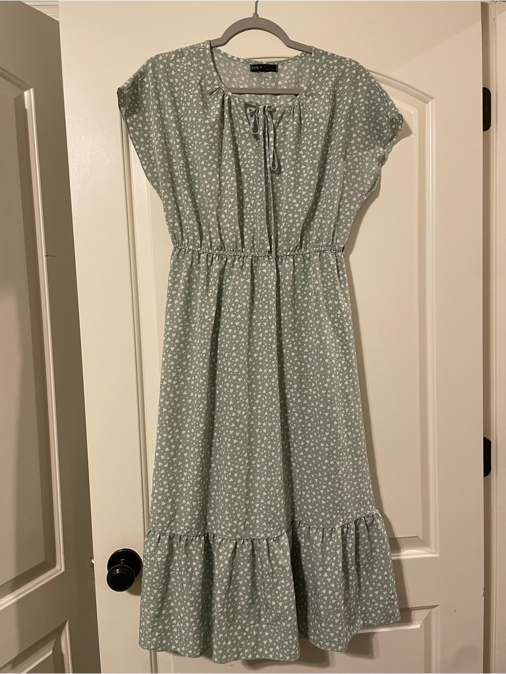Shein Cap Sleeve Green Midi Dress Women's L